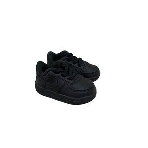 Nike Force 1 Crib Bootie Soft Sole Black Leather Shoes CK2201-001 Infant Baby 1C